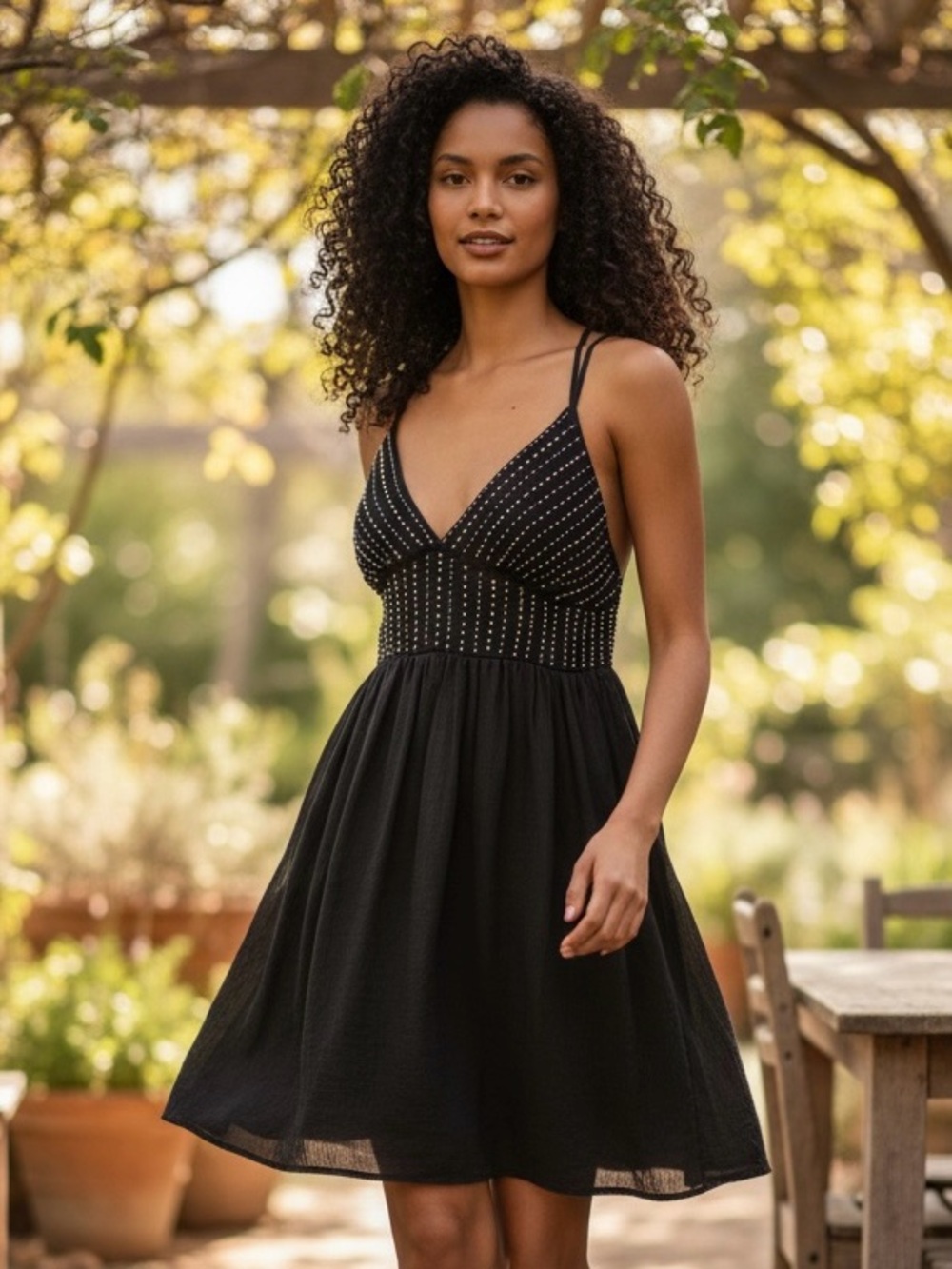 NWT Zara Beaded Black Mini Dress Silver Embellished Party Size S